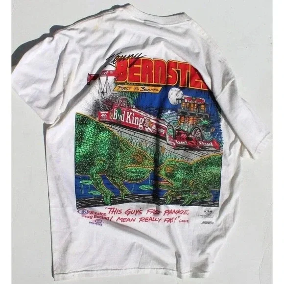 Vtg Kenny Bernstein First 300 Budweiser King Racing 1998 T-shirt Size L Signed - Picture 3 of 7